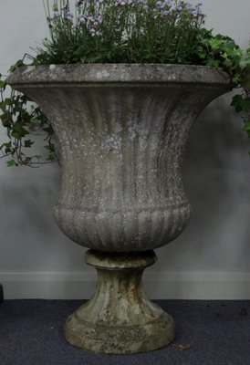 A pair of fluted campana shaped