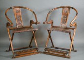 A PAIR OF FOLDING CHINESE CARV