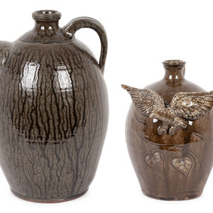 A Pair of Folk Art Pottery Jugs