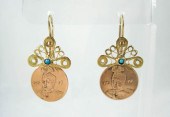 A PAIR OF FOURTEEN KARAT YELLO