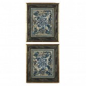 A PAIR OF FRAMED CHINESE SILK