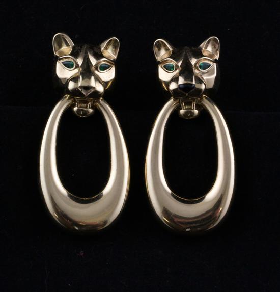 A pair of French 18ct gold