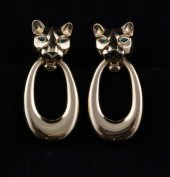 A pair of French 18ct gold eme