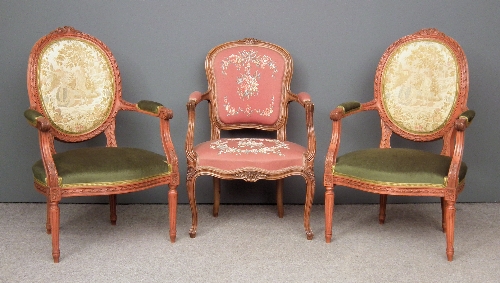A pair of French beechwood framed