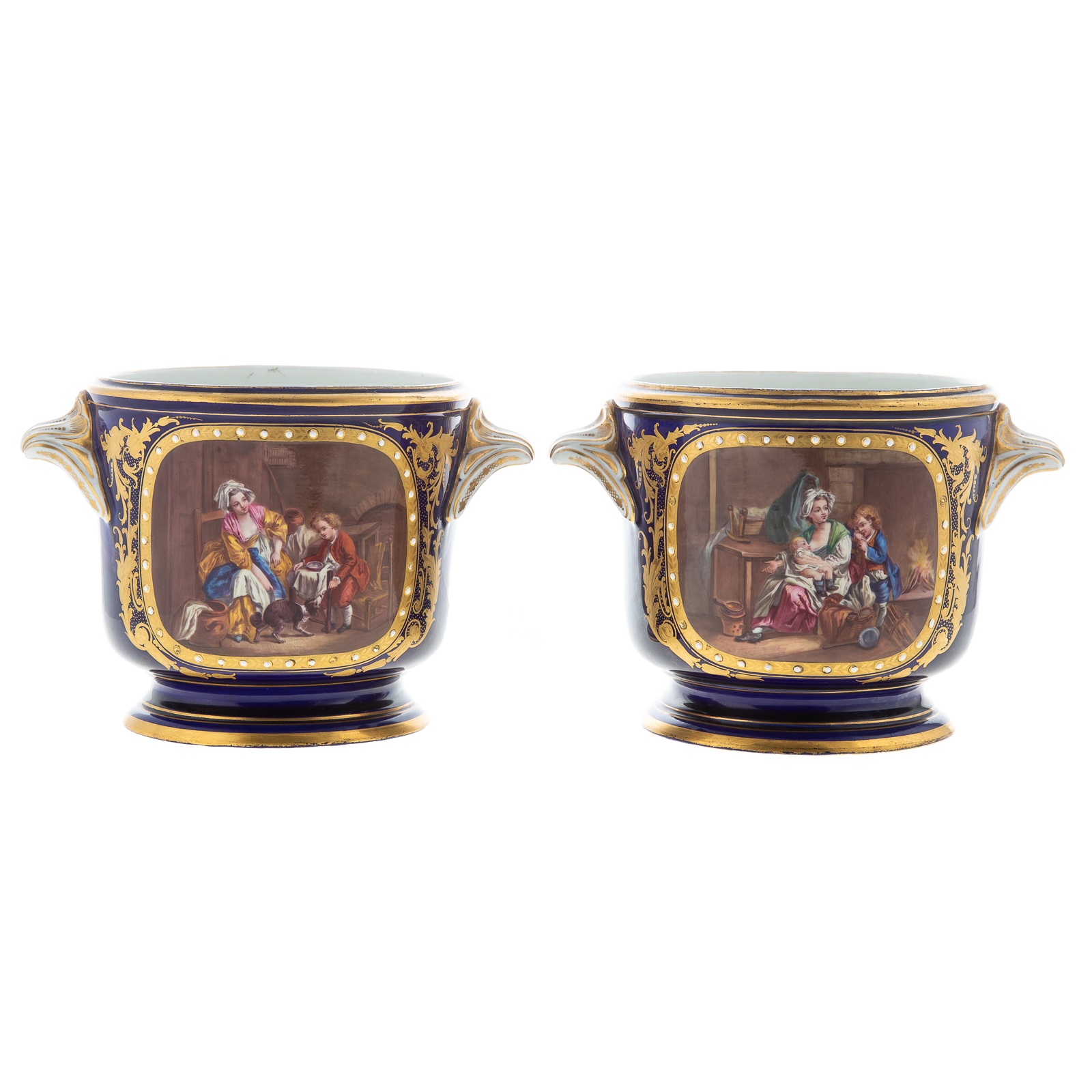 A PAIR OF FRENCH BLEU DE ROI