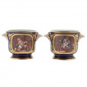A PAIR OF FRENCH BLEU DE ROI P
