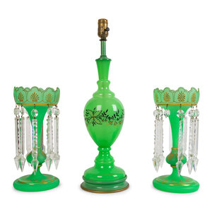 A Pair of French Bohemian Opaline