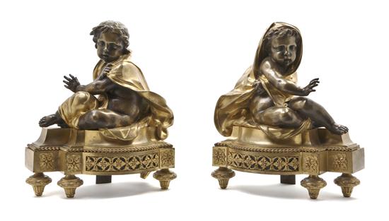 A Pair of French Bronze Figural