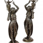 A Pair of French Bronze Figure