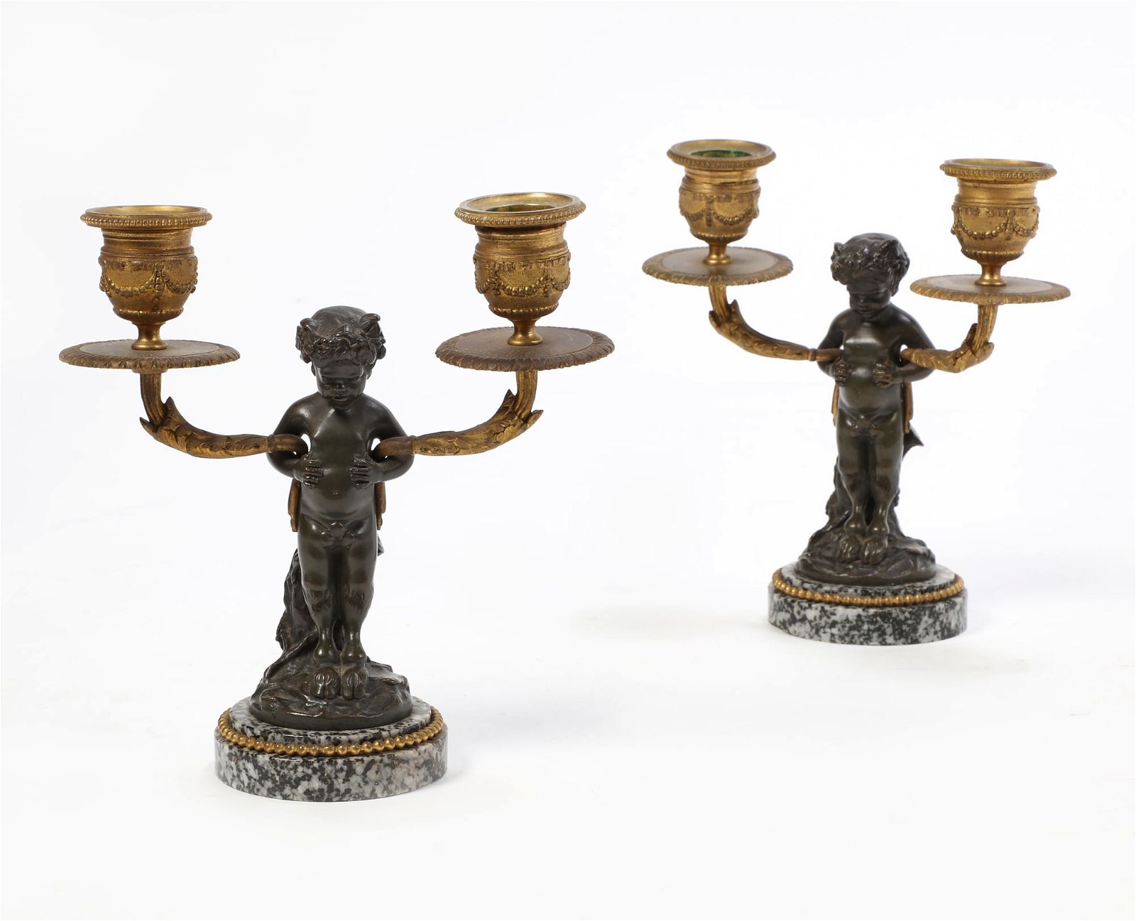 A PAIR OF FRENCH  BRONZE AND