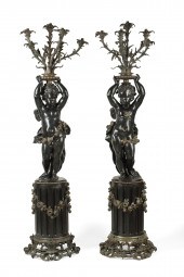 A PAIR OF FRENCH BRONZE FIGURA