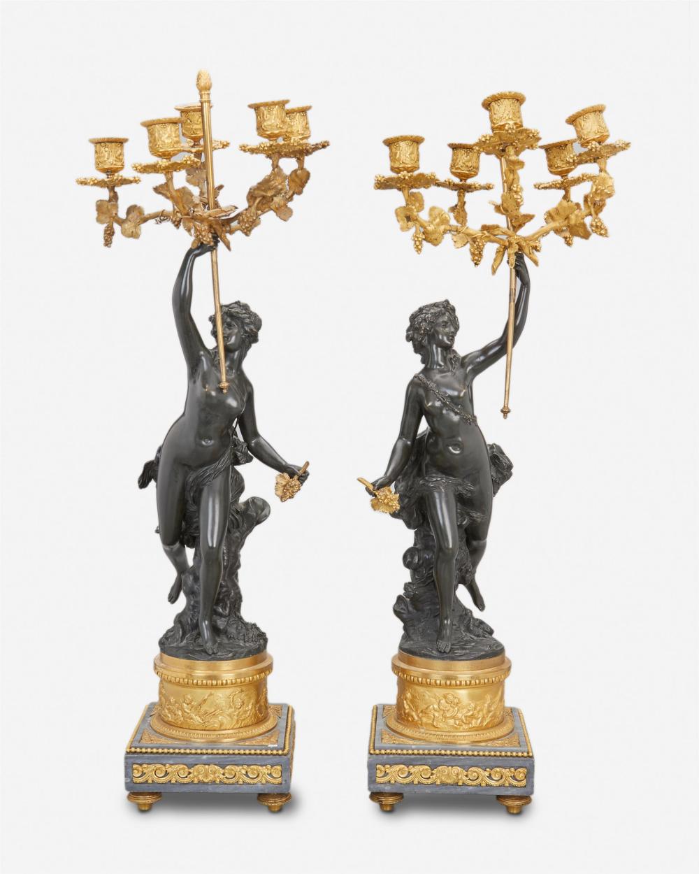 A PAIR OF FRENCH BRONZE FIGURAL