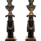 A Pair of French Bronze and Ma