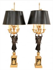 A PAIR OF FRENCH EMPIRE GILT A