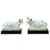 A PAIR OF FRENCH FAIENCE MODEL