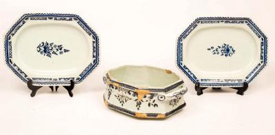A pair of French faience meat
