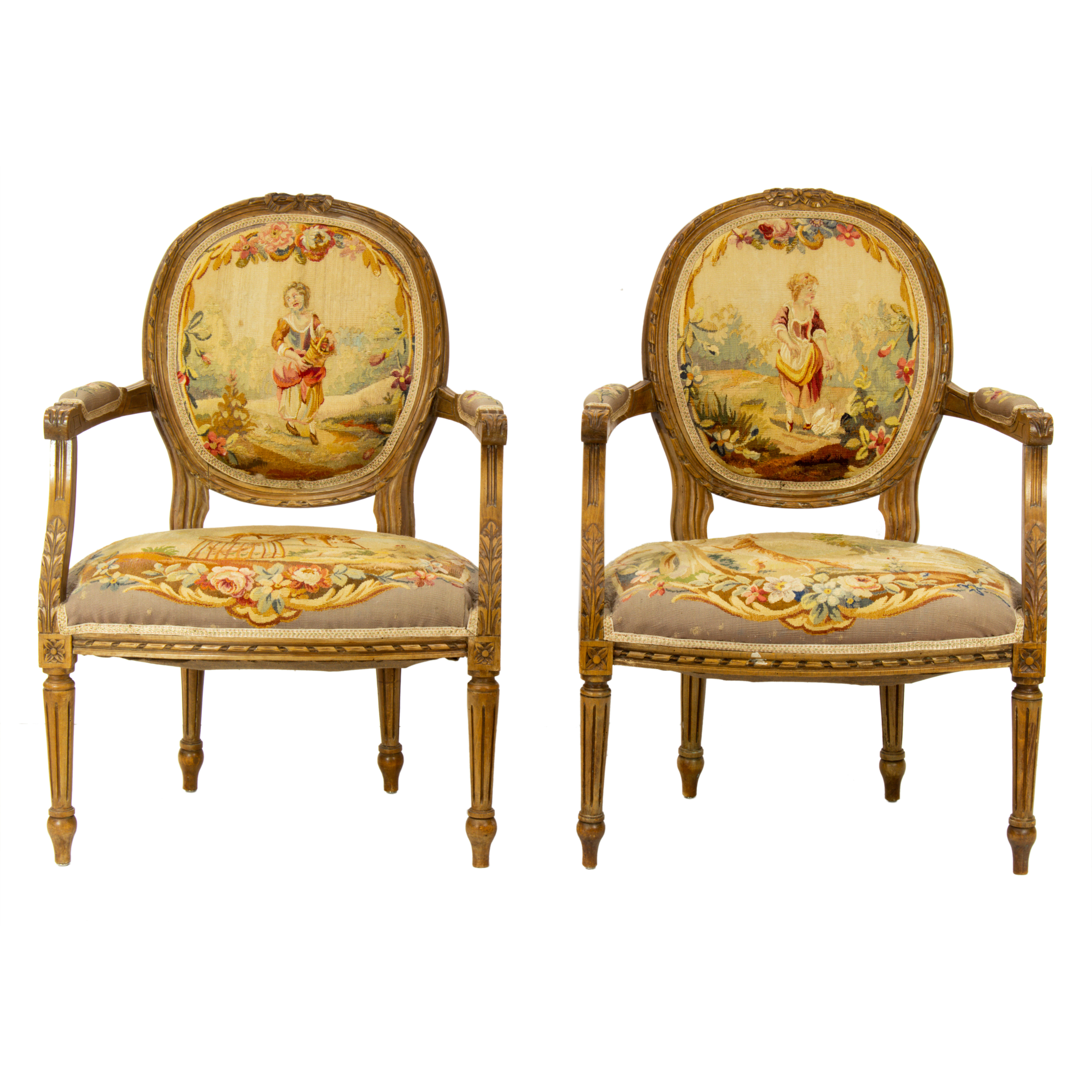 A PAIR OF FRENCH FAUTEUILS A pair