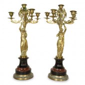 A Pair of French Gilt Bronze a