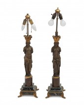 A PAIR OF FRENCH GILT BRONZE C