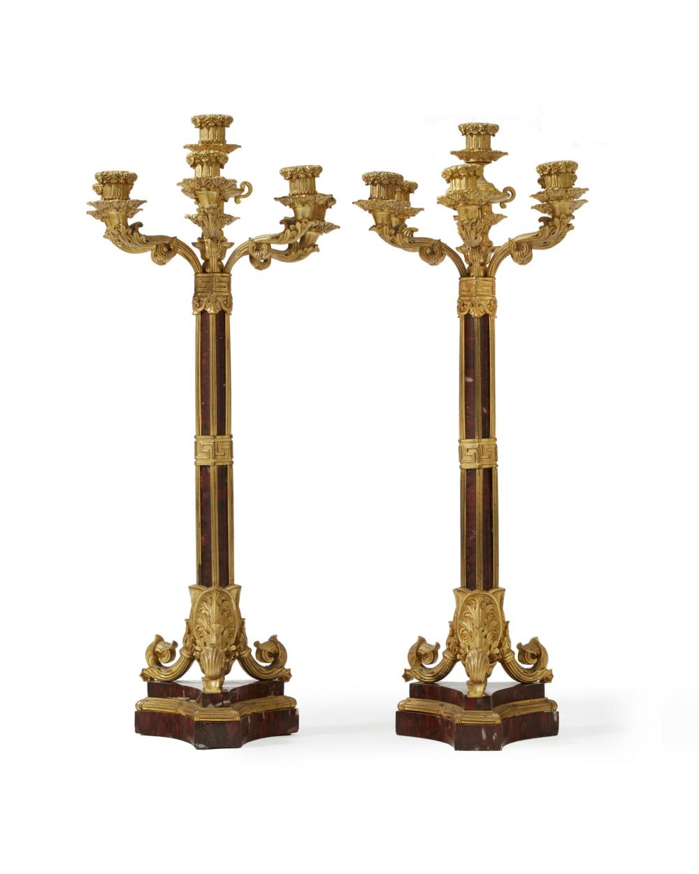 A PAIR OF FRENCH GILT-BRONZE AND