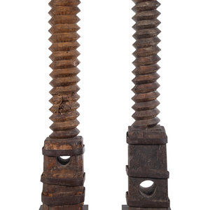 A Pair of French Iron Mounted Grape