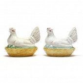 A PAIR OF FRENCH MAJOLICA TERR