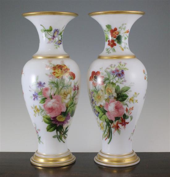 A pair of French opaline glass