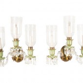 A Pair of French Opaline Glass