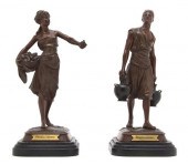 *A Pair of French Patinated Br