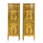 A PAIR OF FRENCH POLYCHROME DE