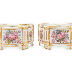 A Pair of French Porcelain Demilune