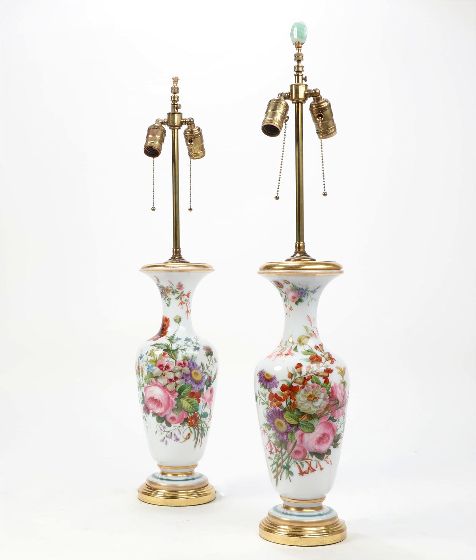A PAIR OF FRENCH PORCELAIN VASES AS
