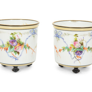 A Pair of French Porcelain Cache