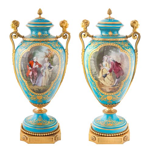 A PAIR OF FRENCH SEVRES STYLE