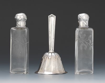 A Pair of French Silver and Glass