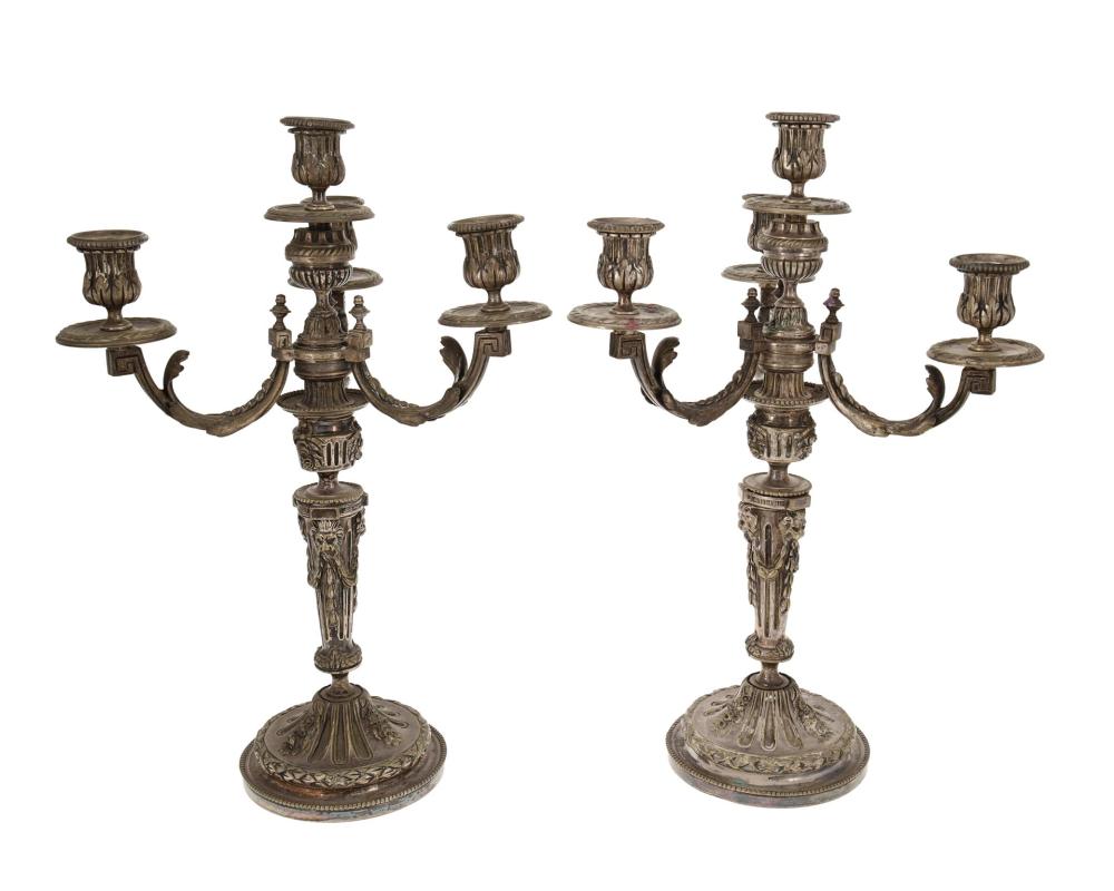 A PAIR OF FRENCH SILVER-PLATED
