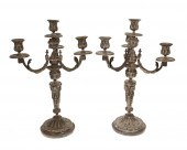 A PAIR OF FRENCH SILVER-PLATED