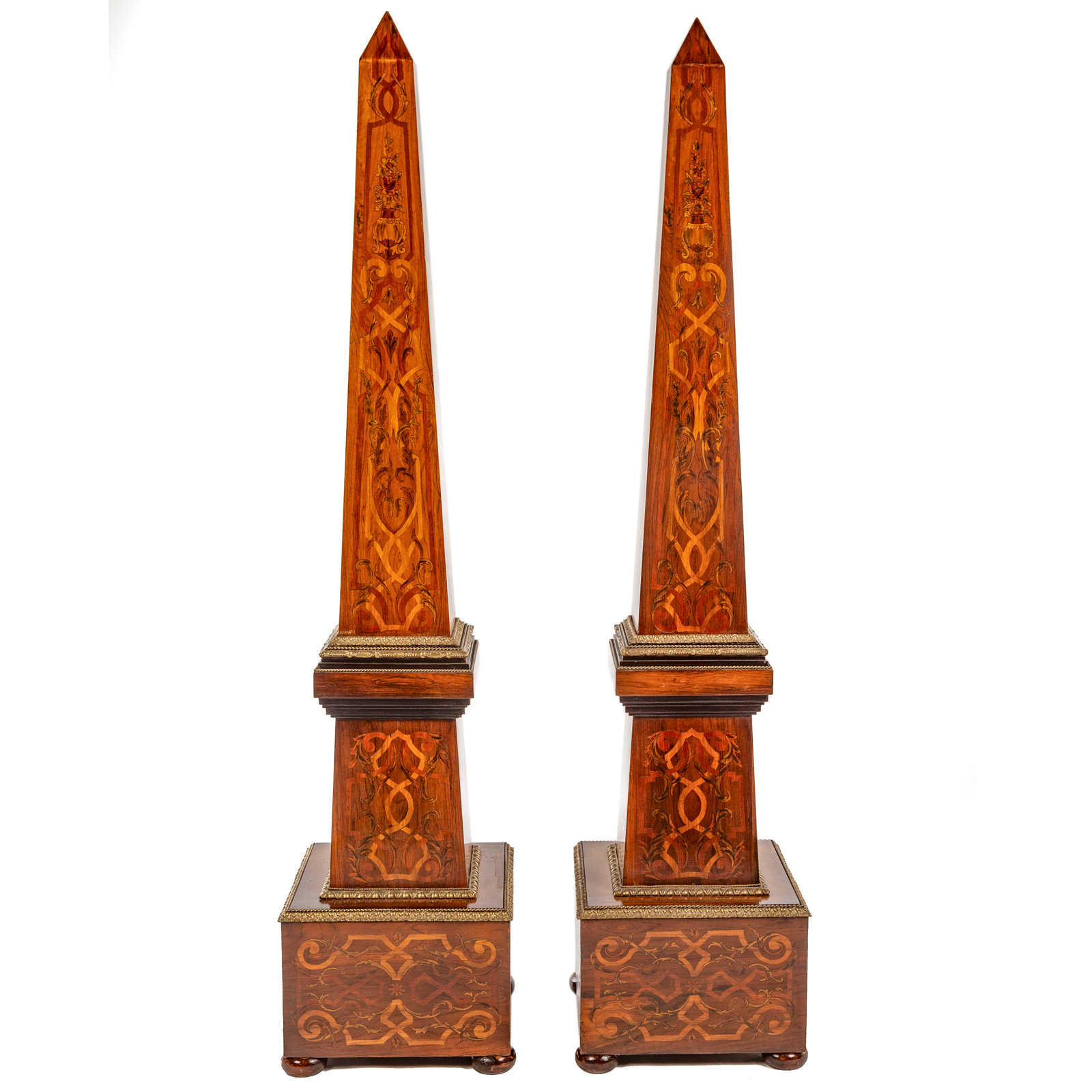 A PAIR OF FRENCH STYLE INLAID