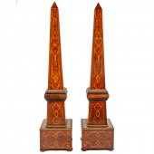 A PAIR OF FRENCH STYLE INLAID