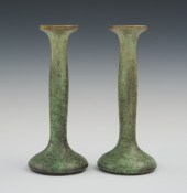 A Pair of Fulper Pottery Candl