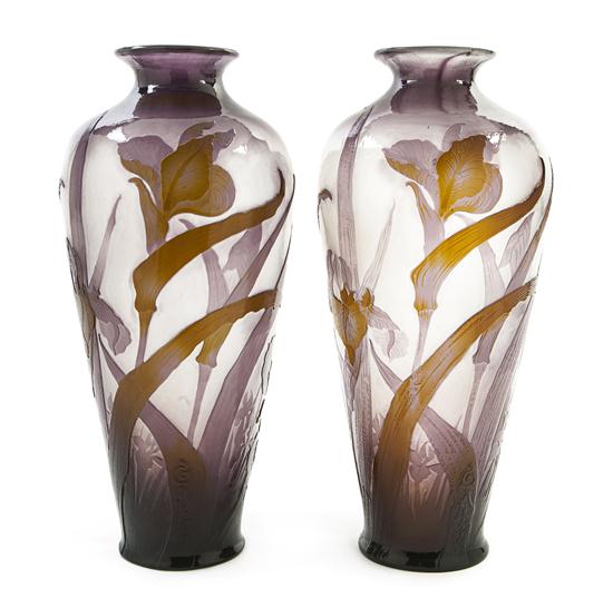 A Pair of Galle Fire Polished Cameo