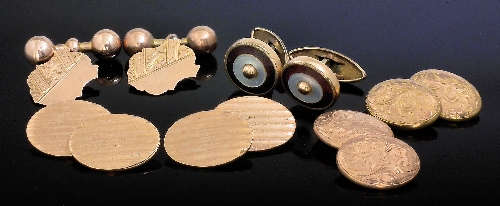 A pair of gentleman's 9ct rose gold