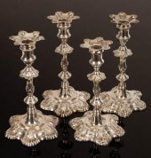 A pair of George II cast silve