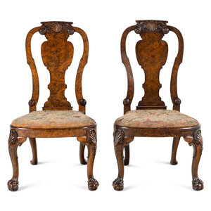 A Pair of George II Burlwood Side