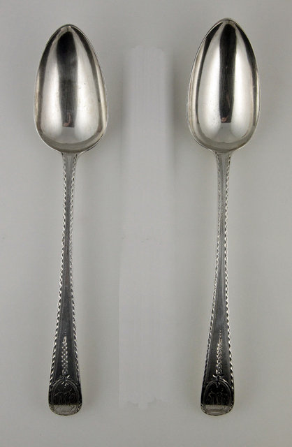 A pair of George III silver table