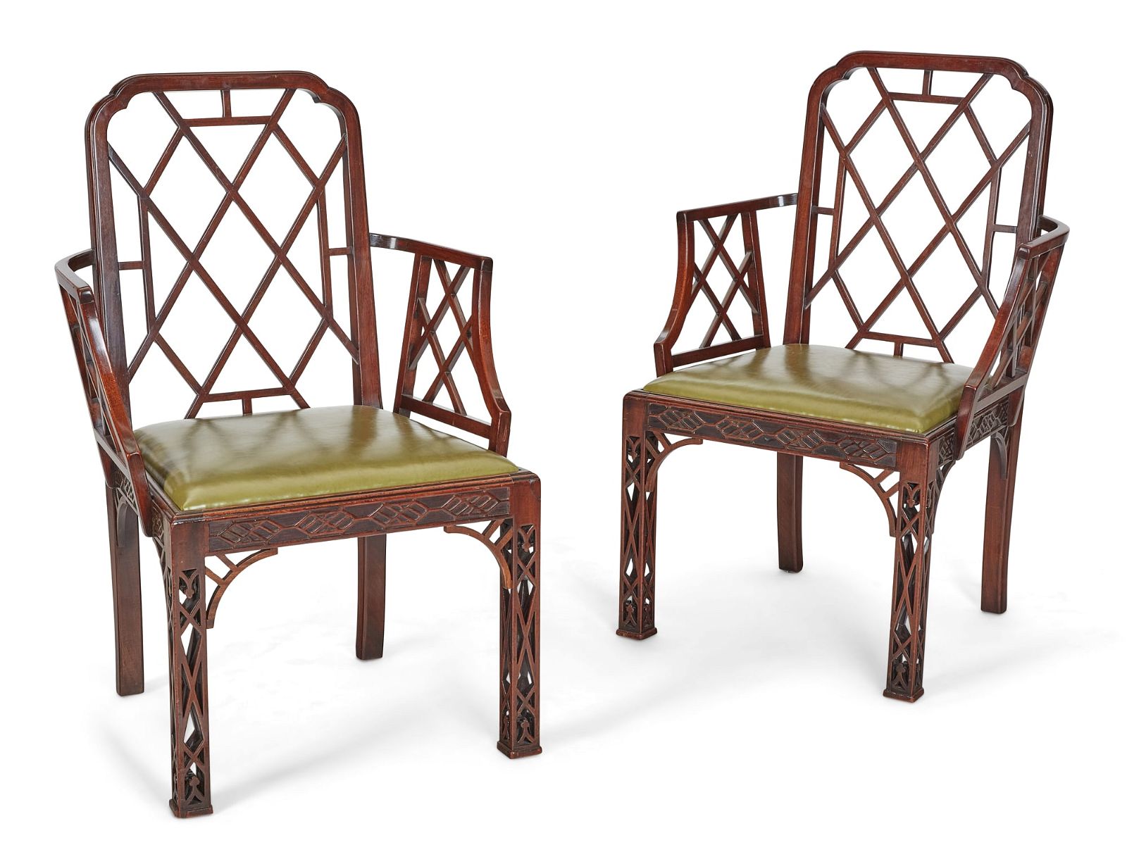 A PAIR OF GEORGE III STYLE MAHOGANY
