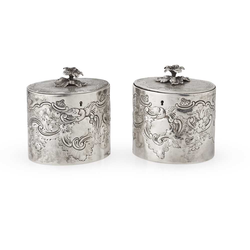 A PAIR OF GEORGE III TEA CADDIES
