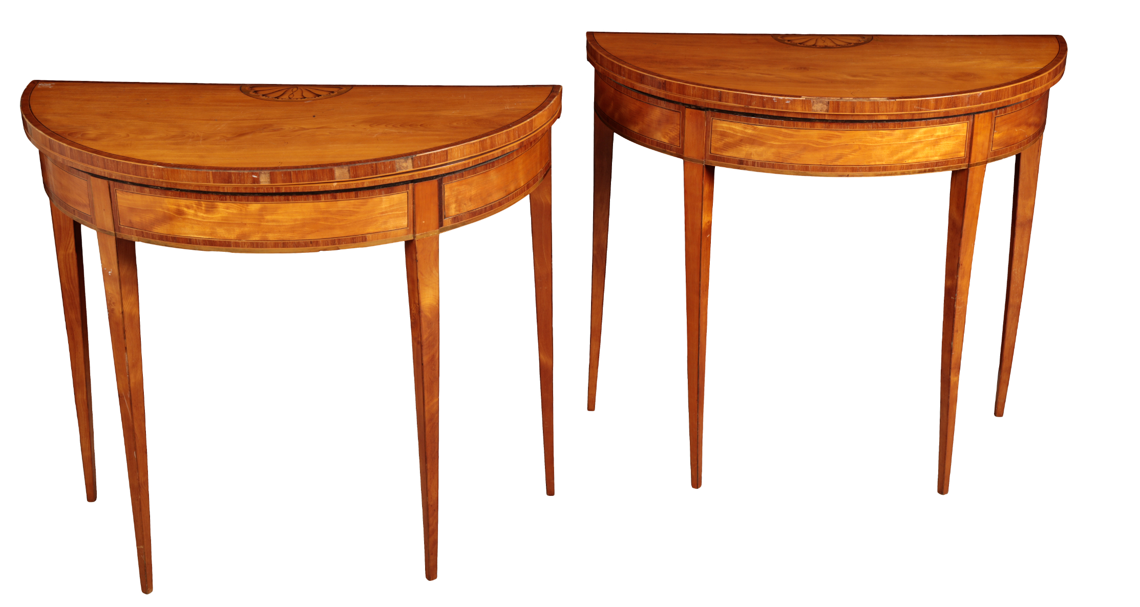 A PAIR OF GEORGE III SATINWOOD