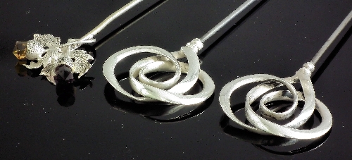 A pair of George V silver knopped