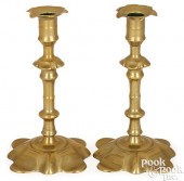 A PAIR OF GEORGIAN BRASS PETAL